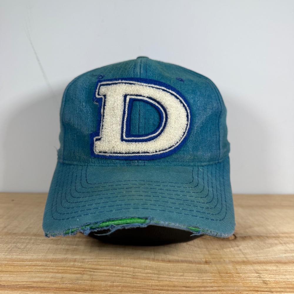 Duke Blue Devils Hat Mens OSFA Blue Vintage Snapback Chenille Patch Distressed